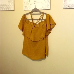 Off the shoulder silky shirt